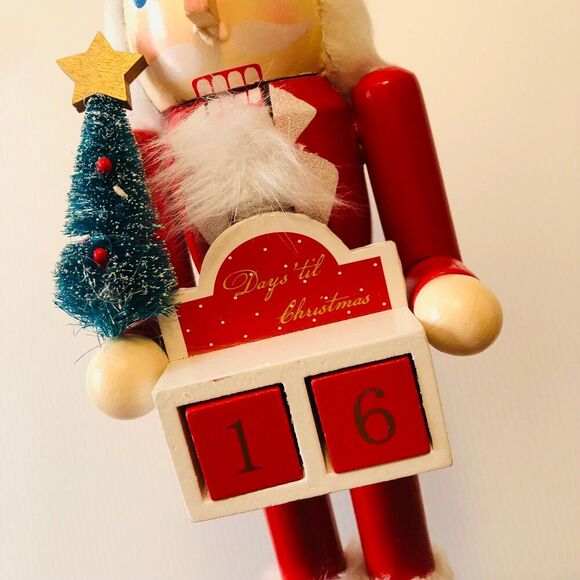 Hobby Lobby 2022 15 Inch Wooden Santa Advent Calendar Nutcracker Figure - Picture 2 of 7